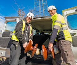 Olivier Poncioni, on the left and Lucien Vuissoz from Swissgrid, on the right