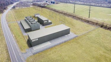 Rendering des neuen Unterwerks in Biasca: Dank der kompakten Grösse der neuen Anlage wird der Flächenbedarf um etwa die Hälfte reduziert.