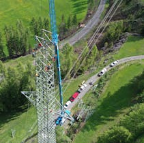Montage des pylônes entre Zernez et La Punt